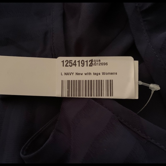 Aqua Smocked Short Sleeve Mini Dress SZ L NWT - Picture 6 of 6